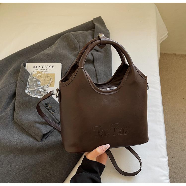 Винтажная вместительная ручная сумка-ведро для женщин, новая корейская версия, нишевая трендовая сумка через плечо для commutes