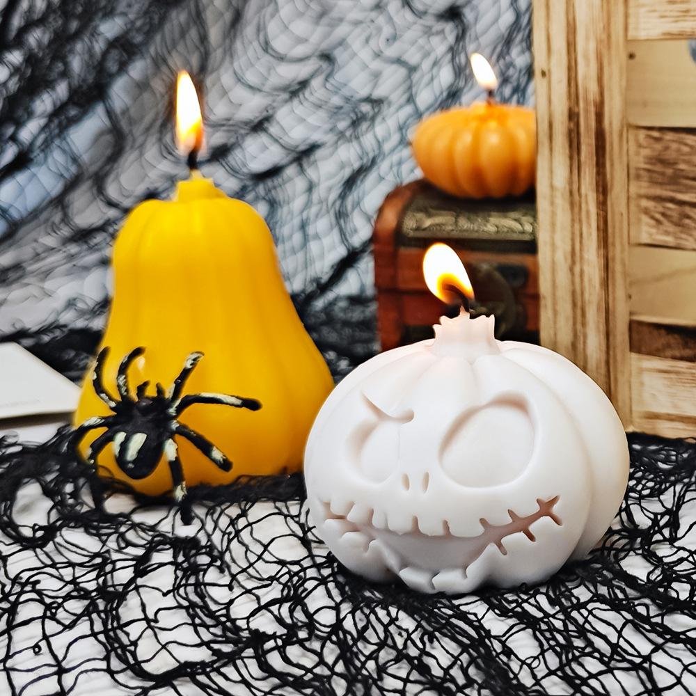 Halloween Pumpkin Silicone Mold Ghost Aromatherapy Candle Mold Used for Gypsum Ornaments Resin Dispensing Candles Making