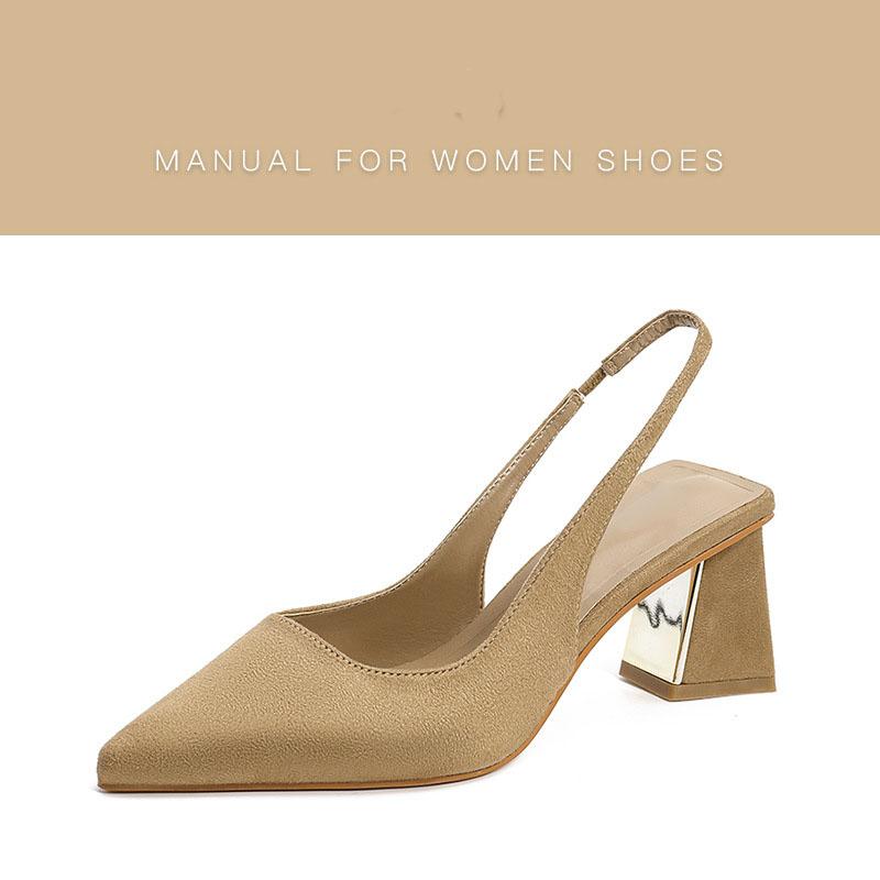 Женская летняя мода женские босоножки с острым носком туфли-лодочки женские туфли офисные туфли сексуальные туфли на квадратном каблуке 38 2450₽