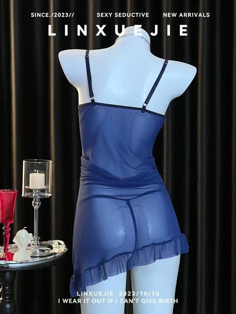 Seductive Lace Bodycon Dress & Lingerie Set with Underwire for Small Busts, Sleepwear 129