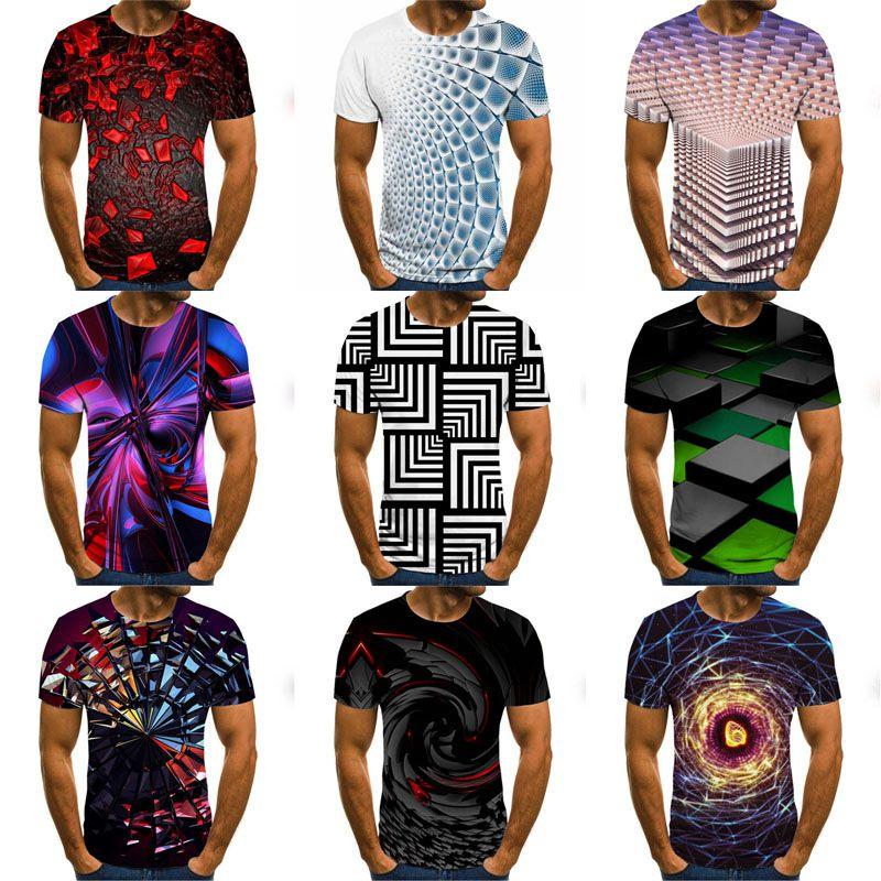 3d Men Vortex Psychedelic Printed Tshirts Hip Hop Short Sleeve Tee Tops Shirts
