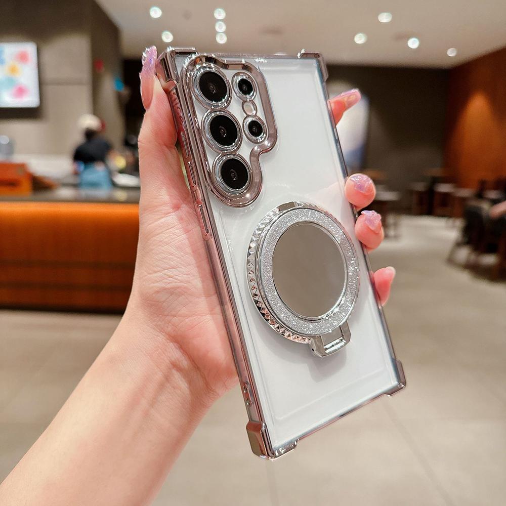 Beschichtung Spiegelhalter Ständer Weiches Silikon Vier Ecken Luftkissen Stoßfeste Schutzhülle für Samsung Xiaomi Poco Redmi
