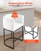 Bar Stool Set of 3, 63cm Counter Height Stools, Counter Barstool with Backrest, Arm, Metal Frame, and Footrest, Accent Fabric Bar Chair, Island