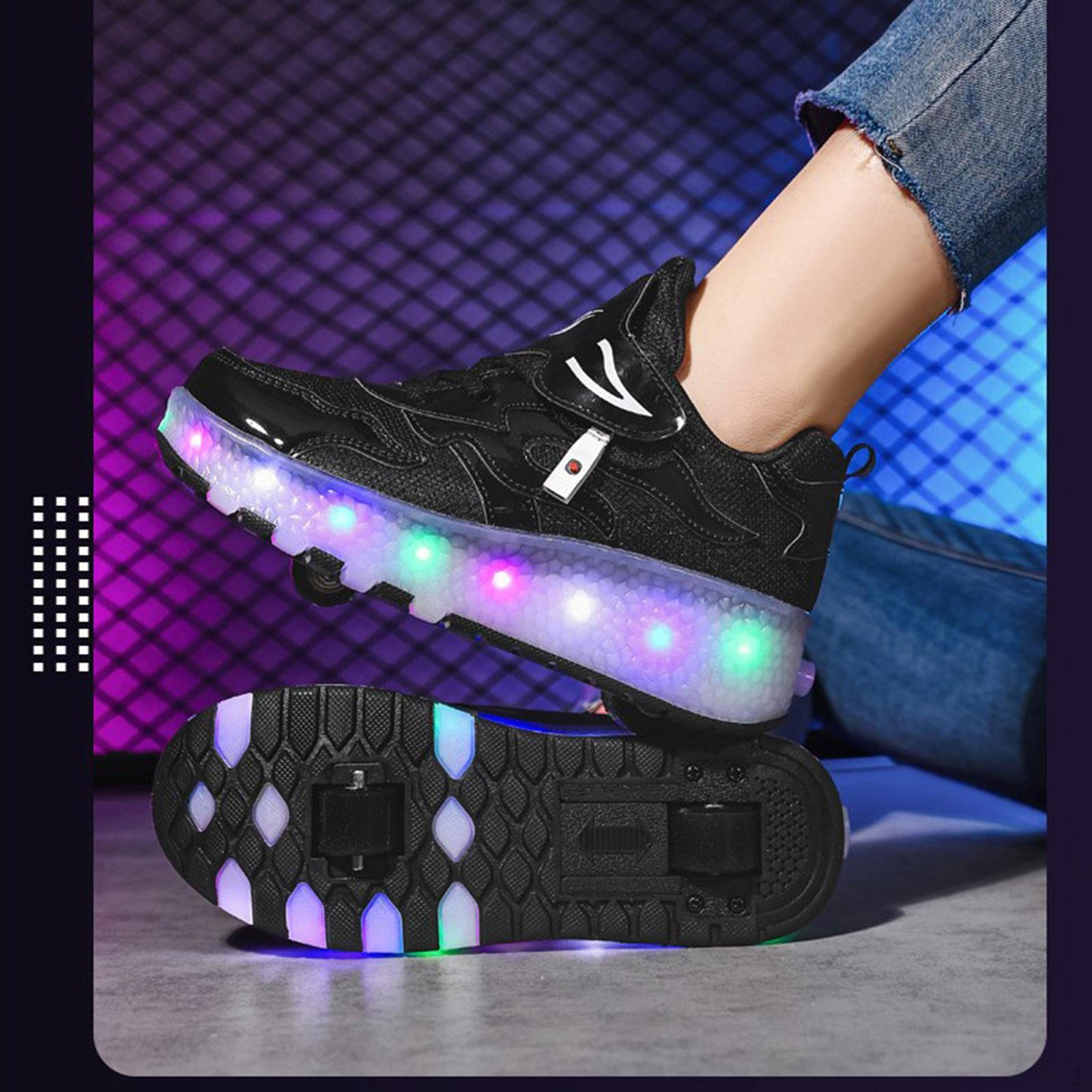 

Детские светодиодные роликовые коньки, перезаряжаемые коньки, кроссовки для мальчиков и девочек, подарок на день рождения 23.5cm