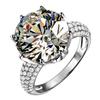 2026 Pigeon Egg Zircon Ring Luxury Crown Group Full Diamond Eight Heart Eight Arrow 5-Carat Large Diamond Ring
