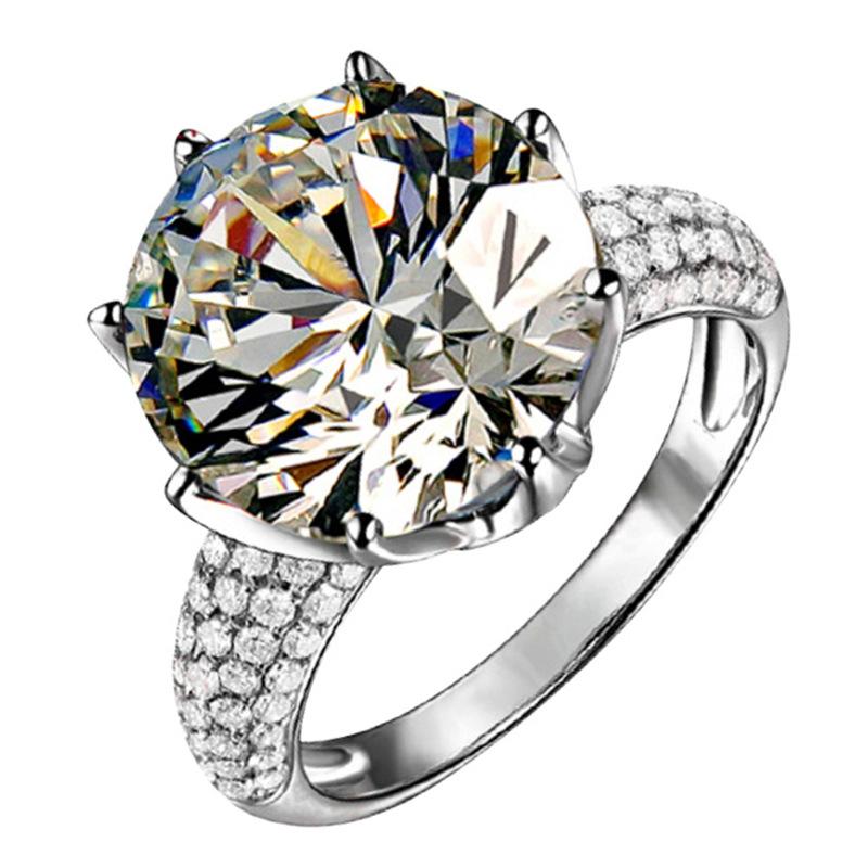 2026 Pigeon Egg Zircon Ring Luxury Crown Group Full Diamond Eight Heart Eight Arrow 5-Carat Large Diamond Ring 6