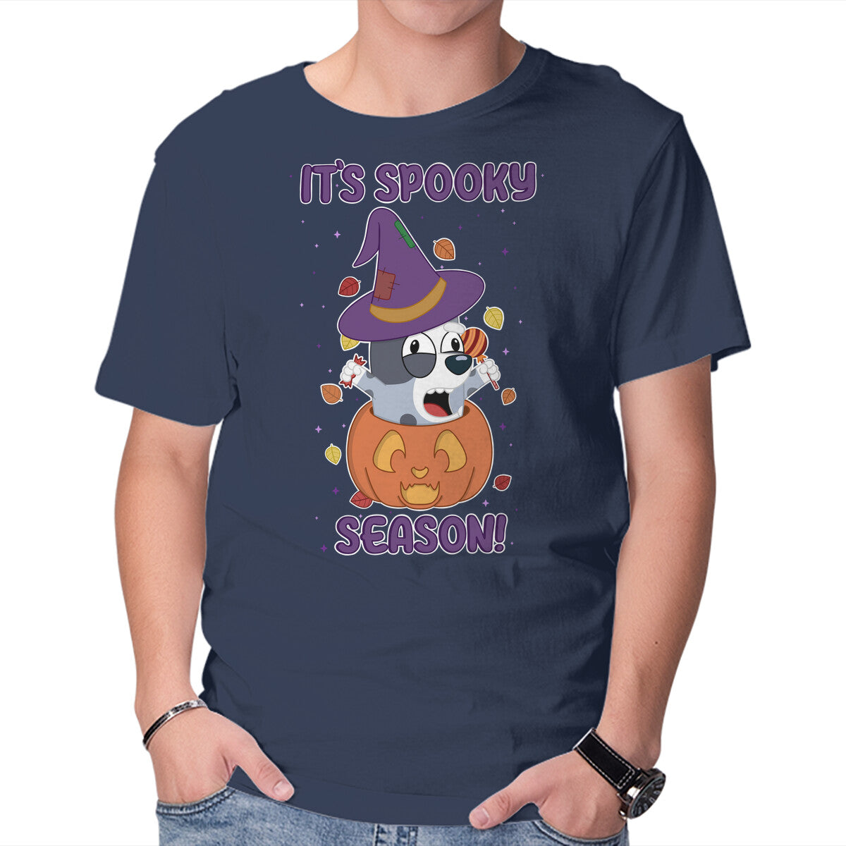 Unisex Crew Neck T-Shirt It s Spooky Season Now Graphic Short Sleeve Casual Tee XXL