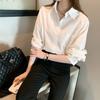 White Shirt Women Commuting Design Niche Top With Sweater Stacked Long-sleeved