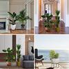 Lewondr Flower Stand, Iron Planter Rack with Cat Legs, for Houseplants, Gardening, and Plant Pots, 100lb Weight Capacity, Rattan Style, Suitable for I