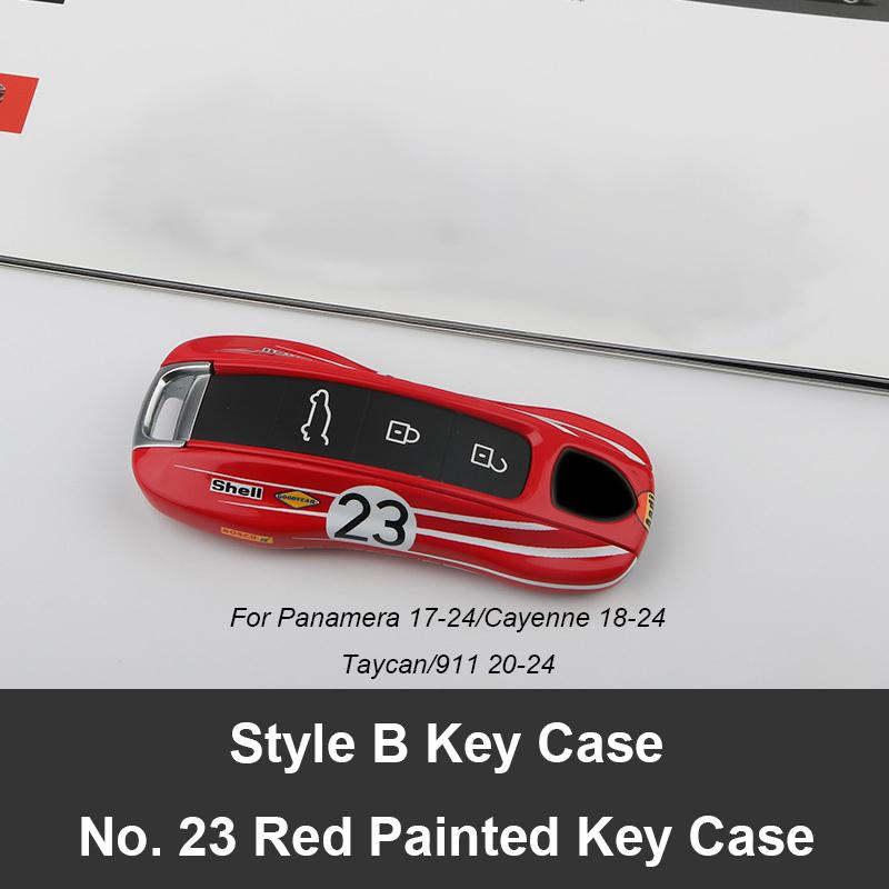 For Porsche Panamera Cayenne Macan 718 Cayman Boxster 911 Taycan Car 92 Track Key Case Protective Shell Remote Control Fob Cover