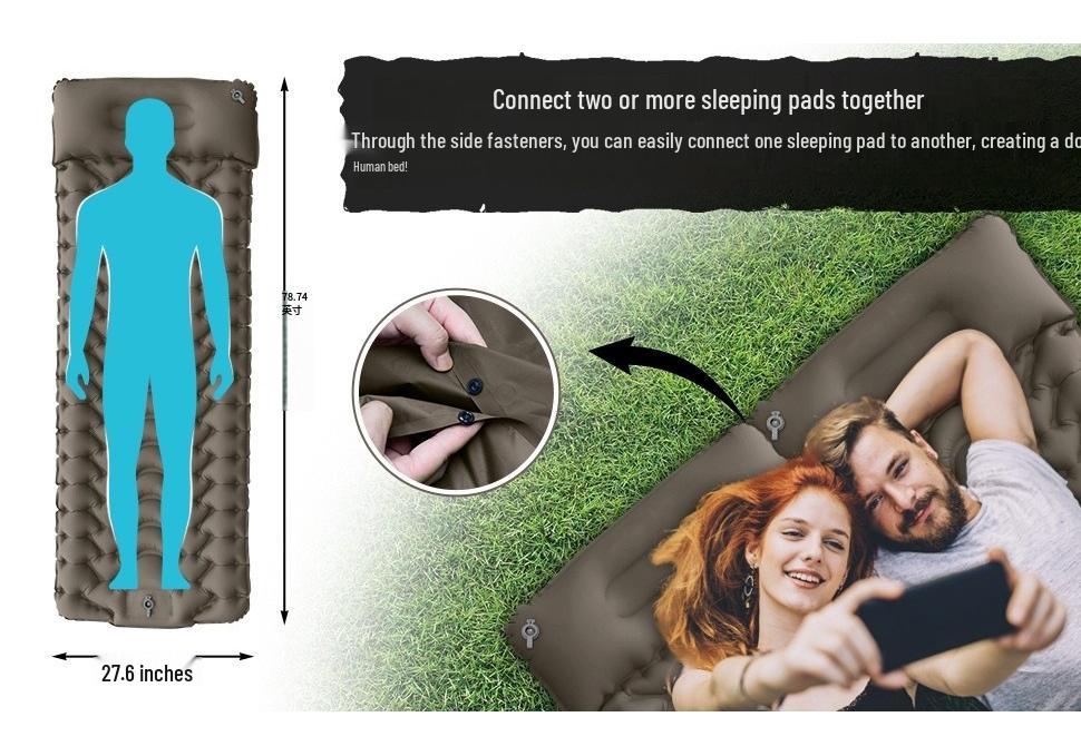 New Model Portable Inflatable Tent & Bed with Foot-Pump - Moisture-Proof Camping Air Pad, Outdoor Supplies.