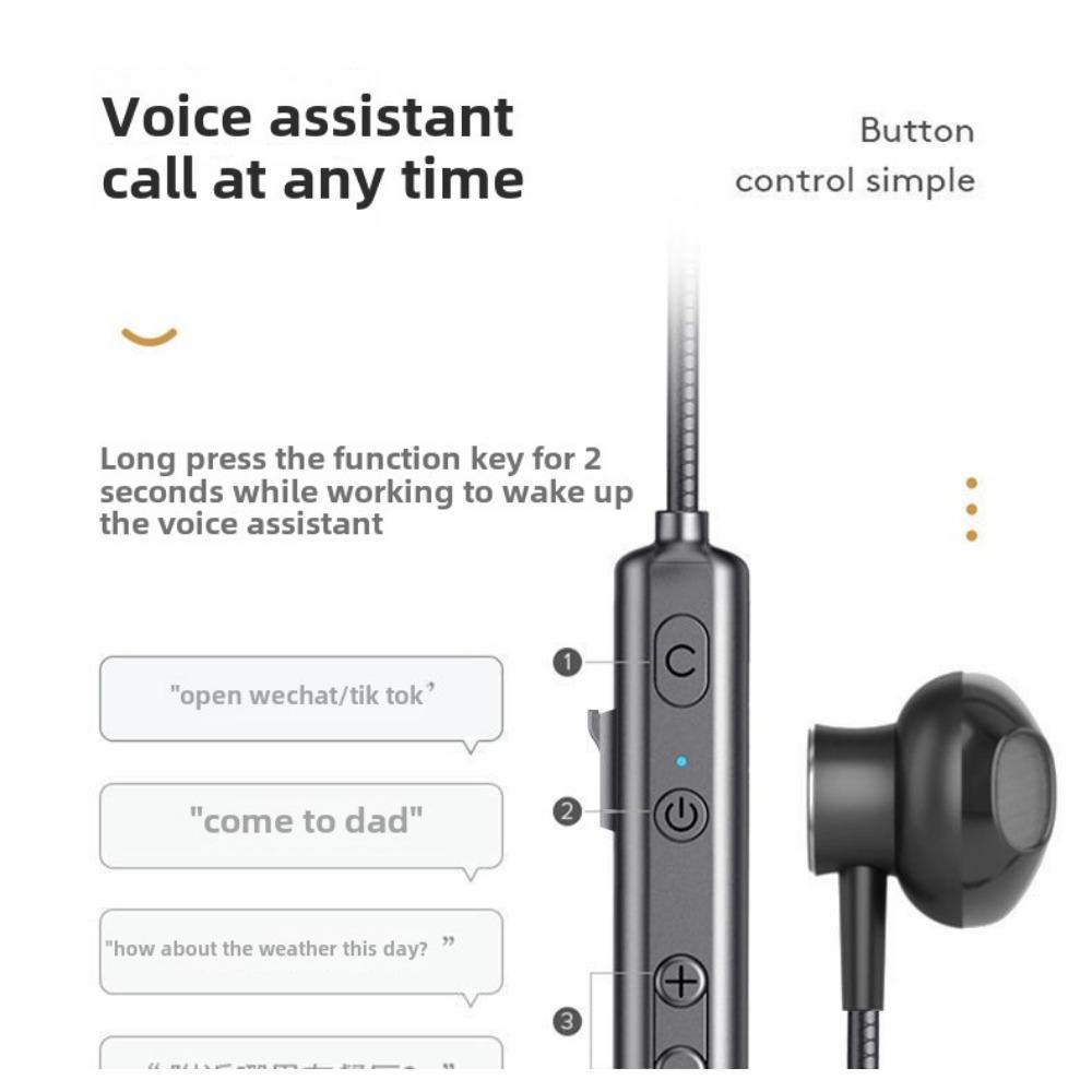 Wireless Sports Bluetooth Headset Waterproof, Sweat Resistant Neck Type Long Standby Battery Life