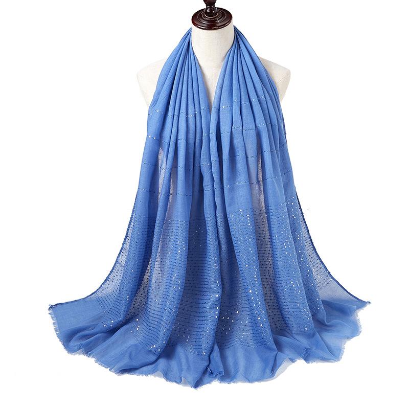 New Summer Luxury Elegant Women Silk Scarf Beach Wrap Shawl Sparkly Sequin Sunscreen Bandana Hijab Mujer Scarve Pareo Foulard