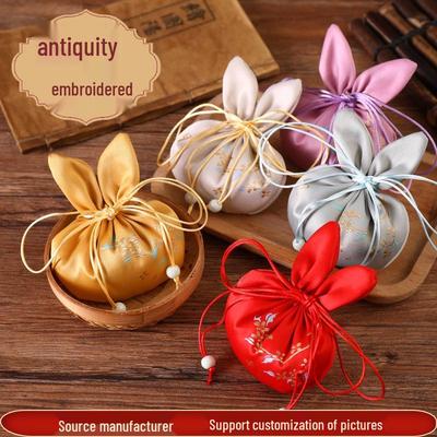Retro Chinese Rabbit Sachet Purse: Cute Hanfu Accessory, Scented Bag, Portable Pendant