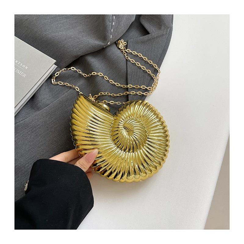 Acrylic Seashell Design Fashion Messenger Bag Stylish Shoulder Crossbody Chain Bag Perfect For Everyday Use And Special Occasions