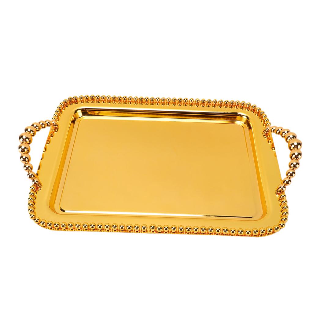 Multifunctional Serving Tray Rectangular Jewelry Dessert Food Tray with Dual Handle for Afternoon Tea Wedding Party