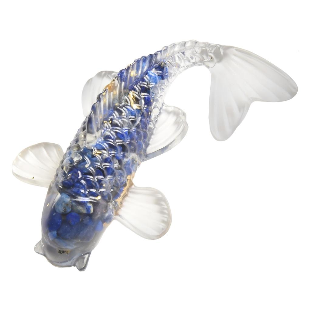 Kreatives künstliches Koi-Fisch-Ornament für Schreibtisch, Auto, Heimdekoration Hergestellt aus Natur für Kristall-Opfer Schöner Glanz und Stil