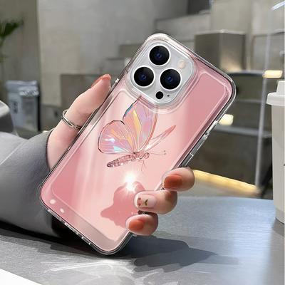 Pink Butterfly Case For iPhone 17 16 15 14 13 12 11 Pro Max Cover 13 15 16 12 17 Air Pro Max 17 Phone Case Funda