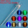 100Pcs White Blue Red Yellow Green 5mm 3mm Round LED Assortment Kit Ultra Super Bright Light Emitting 6000-6500k Diode Bulb Lamp