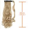 Synthetic 22 Inches Long Wavy Wrap Around Clips In Ponytail Hair Extension Blonde Black Natural Hair Piece KTB