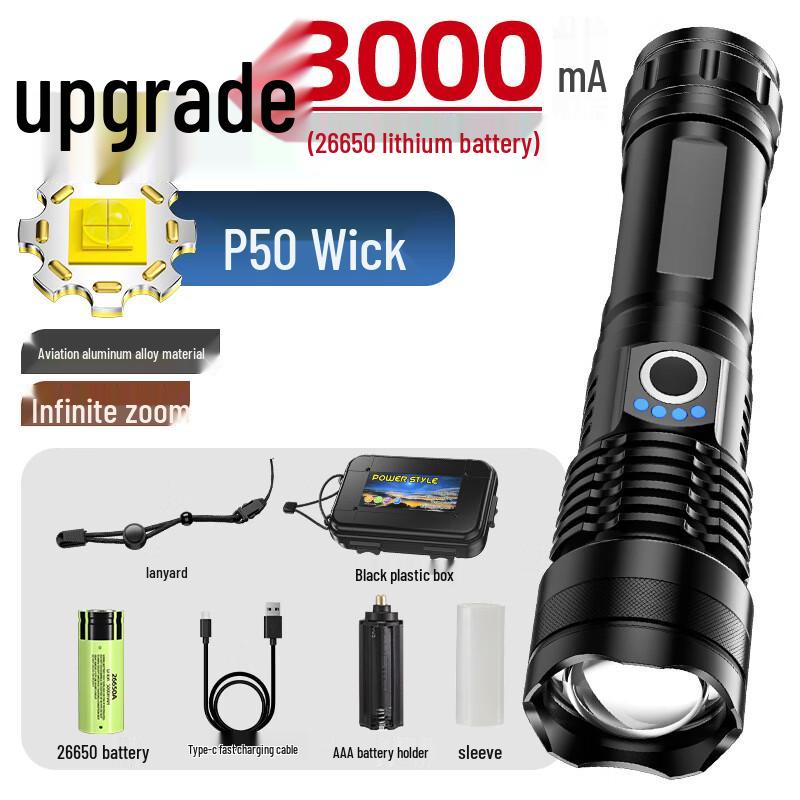 Jun Yi High-Power Rechargeable Outdoor LED Flashlight