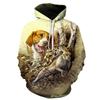 Winter Animal Print Hoodie Men Women Casual Loose Fit Sweatshirt