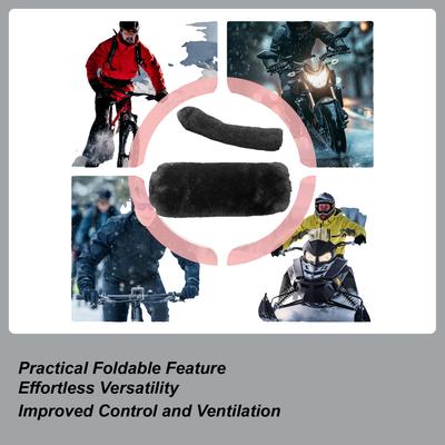 Motorcycle Handle Cover Anti-Slip Imitation Plush Motorcycle Riding Handlebar Grip Cover For Commuting Urban Riding Cruising