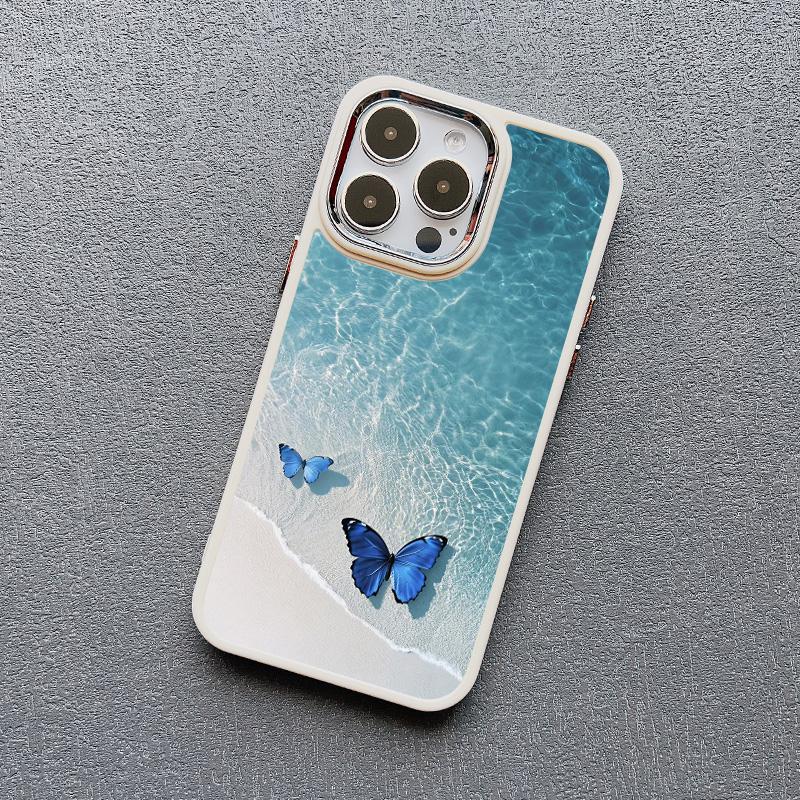 Modrý motýl Oceánské vlny Pouzdro na telefon Pro iPhone 14 13 12 11 Pro Max 16 15 Pro Max Plus 7 8 Plus SE 2020 XR XS X Silikonový kryt
