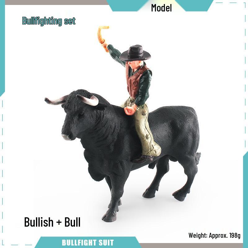 Spanish Bullfighting Set: North African Wild Bull & Tamed Bull Rider Figurine