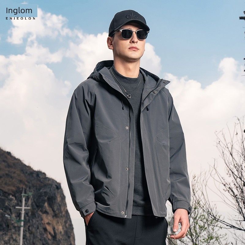 Yingjuelun 2025 Autumn and Winter New Casual Windproof Hooded Jacket Men's Spring and Autumn Outdoor Workwear Assault Jacket Men