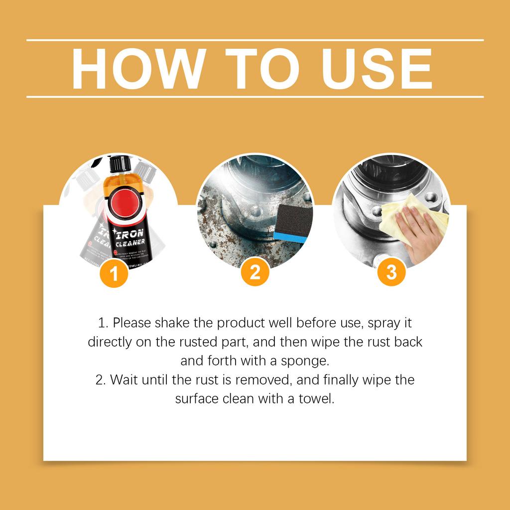 Spray de Retrait de Rouille pour Voiture, Nettoyage des Pièces Métalliques, Saleté, Entretien, Spray de Retrait 120ml