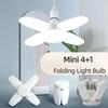 E27 Fan Shape Foldable 28W LED Bulb AC220V/110V Deformation for Home Ceiling Lights Warehouse and Garage White Leaf Light 6500K