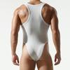 Man Jumpsuit Sexy Lingerie Solid Color Vest Mens Bodysuit Men Singlet Triangular Jumpsuit