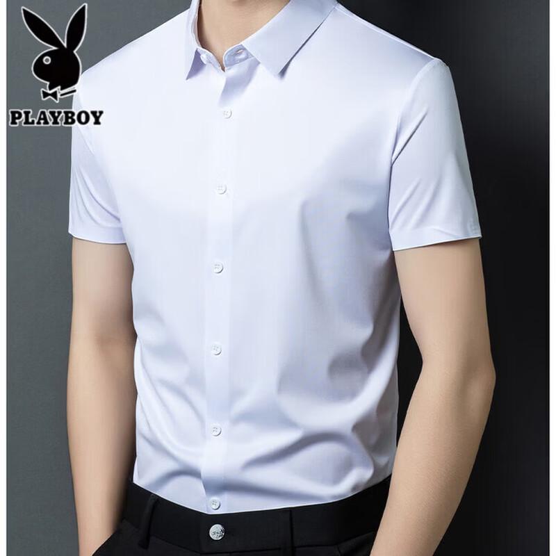Мужская летняя рубашка-поло с коротким рукавом Playboy 4XL белый