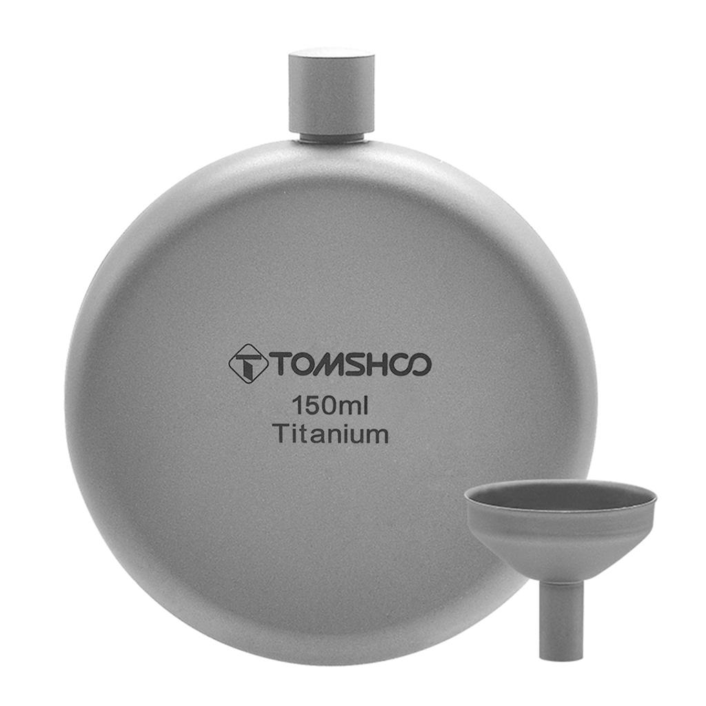 150ml/180ml Titanium Flask Alcohol Whisky Wine Flask with Refill Funnel for Outdoor Camping