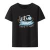 Outdoors Humor Lets Go Travel Short-sleev Comfortable Tops Summer Clothes for Men Clothing Kosz
