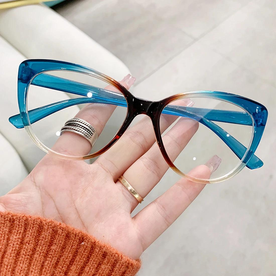 

Retro Cat Eye Glasses Women Anti Blue Light Vintage Frame Computer Eyewear Classic Plain Spectacles