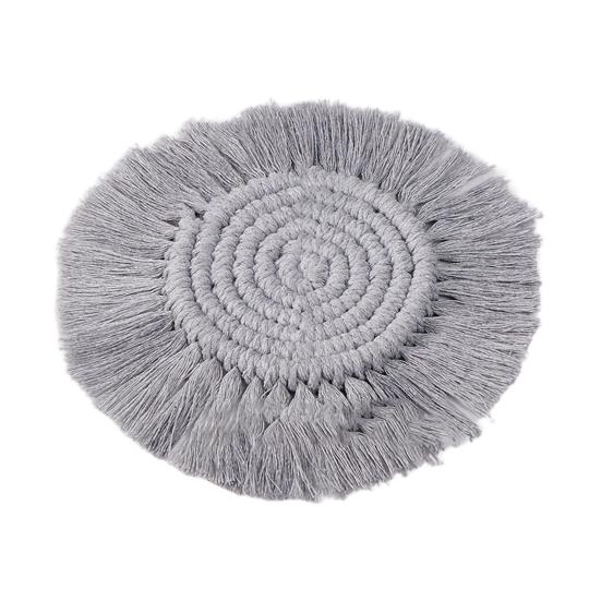 Cup Mat Highly Absorbent Braided Drink Coaster Solid Color Heat-Resistant Reusable Woven Coaster Cup Pad