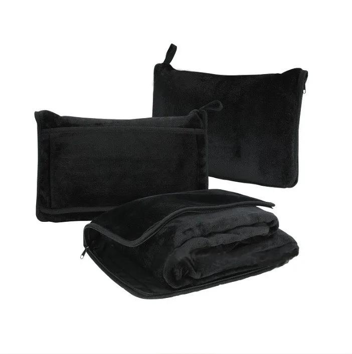 1PC Multifunctional 2-in-1 Car Throw Pillow Blanket, Flannel Zipper Folding Travel Blanket Pillow Blanket