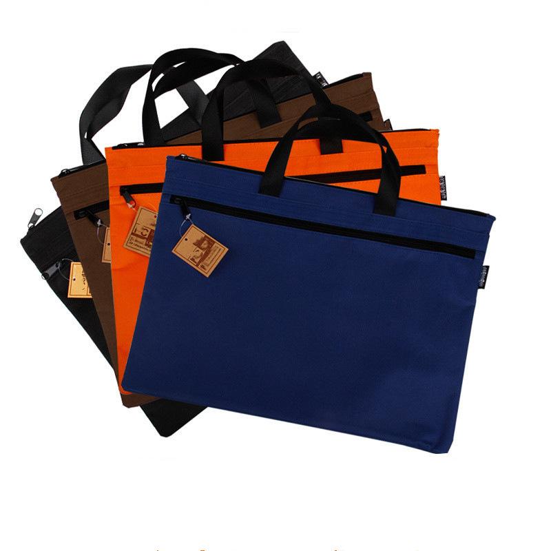 A4 Canvas Zipper Document Bag: Versatile Tote for Office A4 синий