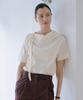 Onaenon Tie Jersey Blouse New6Me403_3Color