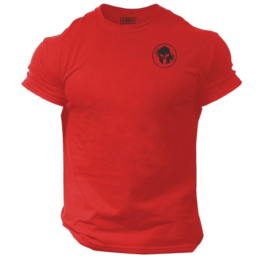 Blood Spartan T Shirt Pocket Gym Clothing Bodybuilding Training Workout Mma Top
