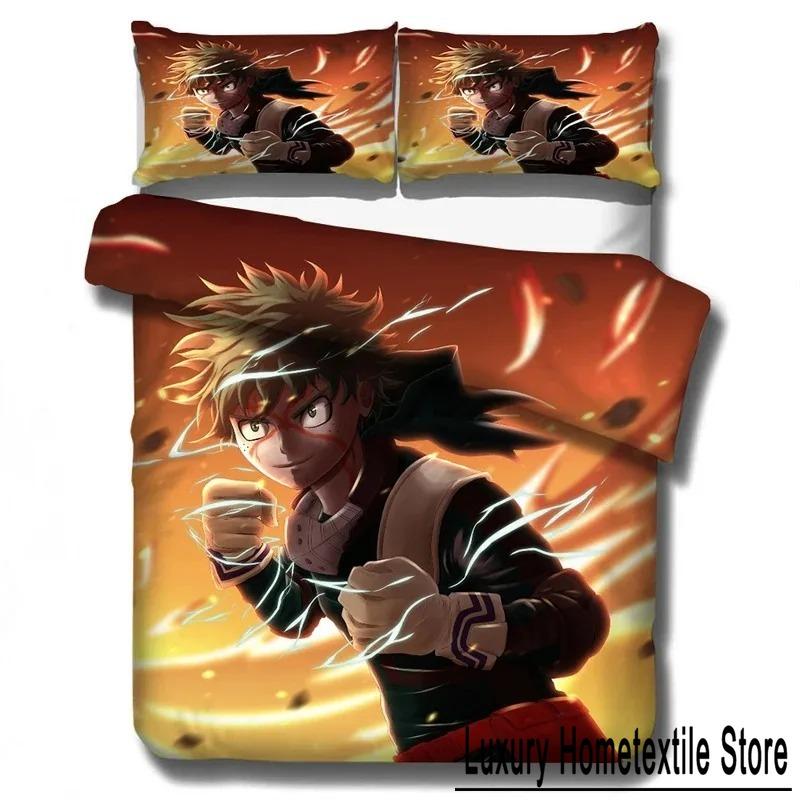 New My Hero Academia Bedding Set Duvet Covers Pillowcases Cartoon Anime Comforter Bedding Sets Bedclothes Bed Linen (NO Sheet)
