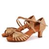 Women Girls Latin Dance Shoes Mid-Heel 5CM Ballroom Dancing Shoes Salsa Tango Soft Sole Indoor Shoes