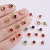 12pcs Mix Birthday Pendant Round Stainless Steel Rhinestone Charms For Jewelry Making Supplies DIY Necklace Bracelets Materials