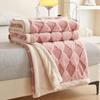 Teddy Velvet and Rabbit Fur Blend Jacquard Double-Layer Blanket