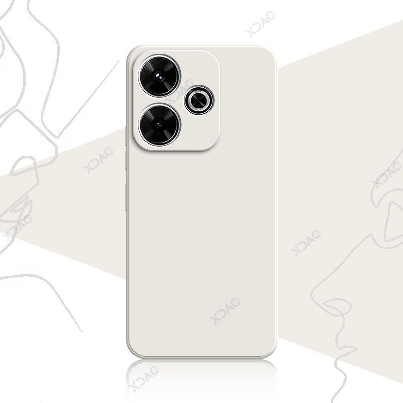 Luxury Square Liquid Silicone Cases for Xiaomi Redmi 13 4G 5G Redmi13 6.79" Global 360 Soft Phone Cover Waterproof Bags