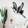 1pc Elegant Crane Metal Wall Art Soaring Wings Iron Bird Mural Outdoor Garden Living Room Decor Nature Lover Gift
