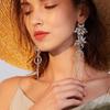 Elegant Fringe Hoop Earrings Flower Exaggerated Large Earrings Pendant Earrings  Stylish Occasions