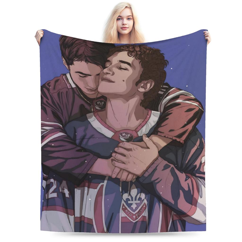 Kiss Heated Rivalry Fleece Throw Blankets Hollanov Blanket for Bed Bedroom Lightweight Bedding Throws